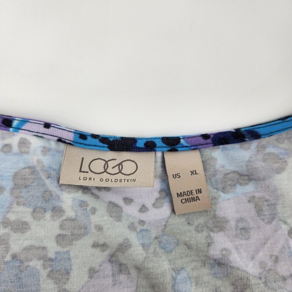 LOGO Lori Goldstein Abstract Print Long Sleeve Tunic Top Women's XL - Picture 4 of 7